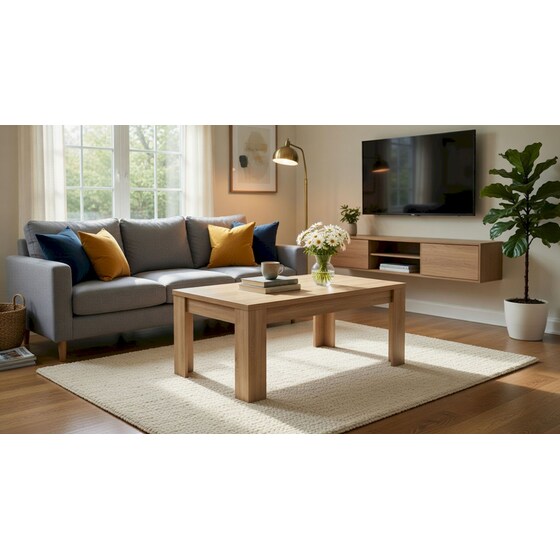 Τραπεζάκι Σαλονιού Kitwood 90x50cm από Μελαμίνη - Φυσικό/ Δρυς image 1