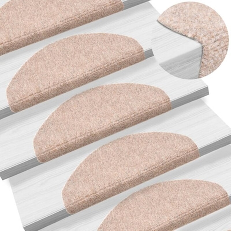 Vidaxl Πατάκια Σκάλας Αυτοκόλλητα 10 Τεμ Καφέ 65x21x4 Εκ. Βελονιασμένα