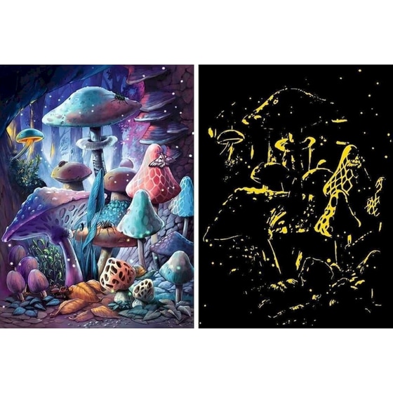 Παζλ Φωσφοριζέ Ravensburger Μανιτάρια Glow In The Dark (500 Κομμάτια) image 1