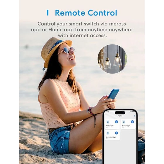 Έξυπνος διακόπτης τοίχου Meross MSS550XHK-EU-Touch με Wi-Fi image 4
