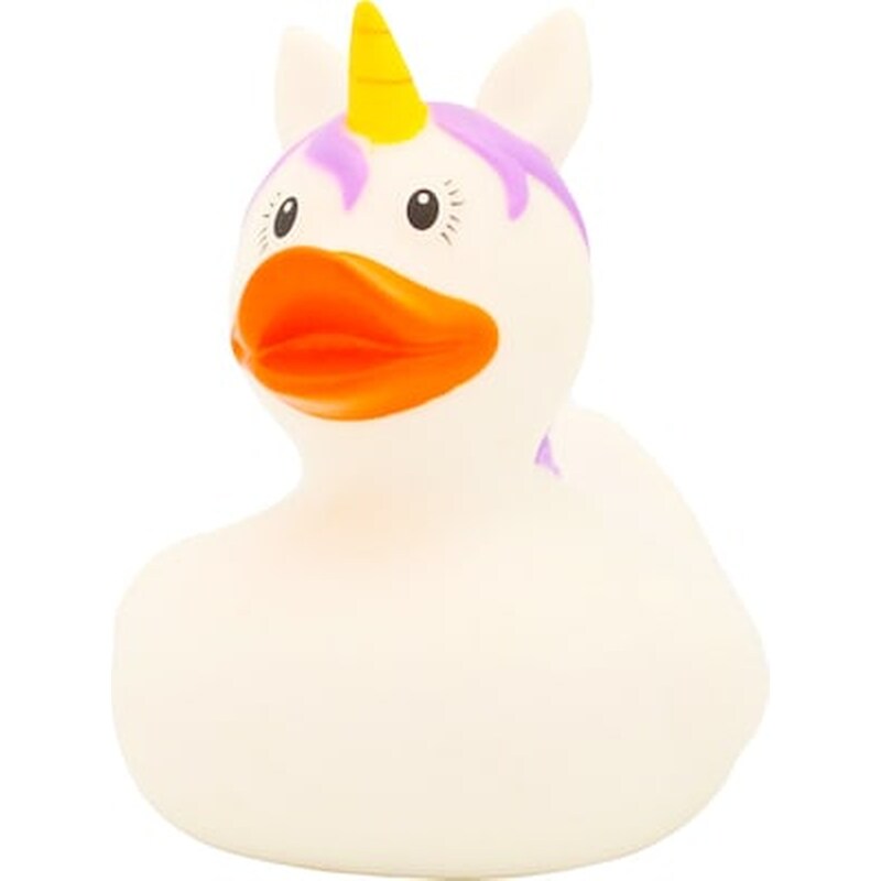 Lilalu Unicorn White Duck Παπάκι Μονόκερος Λευκός Μωβ