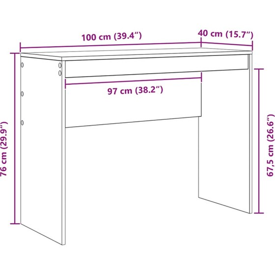 Γραφείο VidaXL 145,5x40x127 cm - Sonoma Δρυς (2 τεμ.) image 13
