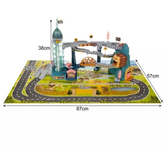 Παιδική Αγωνιστική Πίστα Αυτοκινητόδρομος Στο Βουνό Με Σπηλιά Λιονταριού image 12