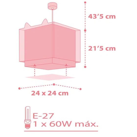 Παιδικό Φωτιστικό Οροφής Ango Little Fox 64582 - Ροζ image 1