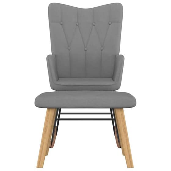 Κουνιστή Πολυθρόνα VidaXL από Ύφασμα με Σκαμπό - Σκούρο Γκρι image 1