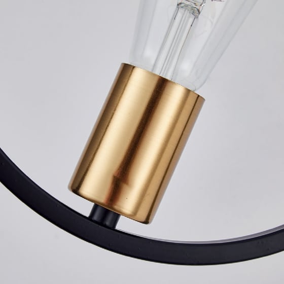 Απλίκα Τοίχου Homelighting Hoop 77-8175 Μεταλλική 12x29x29 cm - Μαύρη/Χρυσή image 2