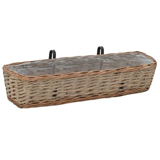 Vidaxl Ζαρντινιέρες Μπαλκονιού 2 Τεμ. 80x20x15 Εκ. Wicker Επένδυση Pe image 2