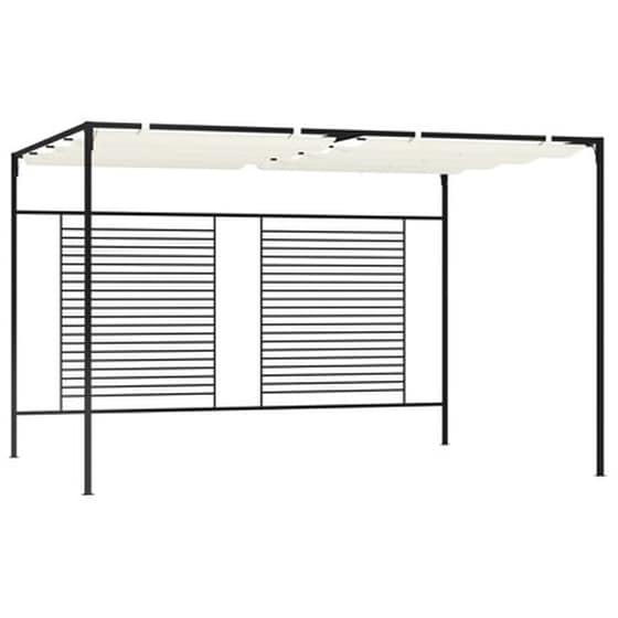 Vidaxl Πέργκολα Με Πτυσσόμενη Οροφή Κρεμ 3 X 4 X 2,3 Μ. 180 Γρ./μ² image 1