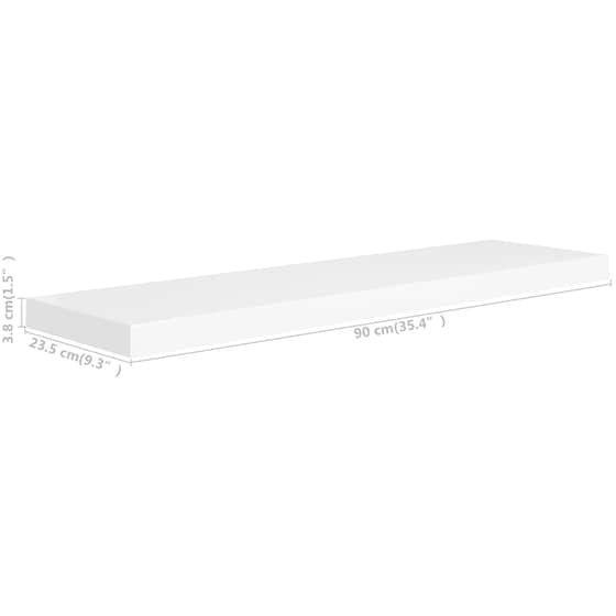 Ράφια Τοίχου VidaXL από MDF 90x23.5x3.8 cm 2 Τμχ - Λευκό image 7