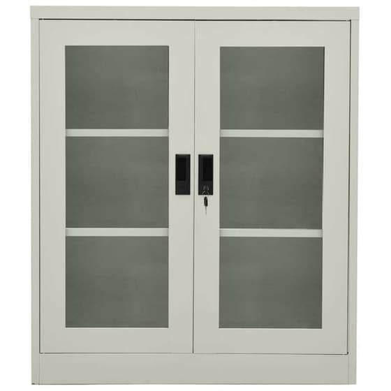 Ντουλάπι Γραφείου VidaXL από Ατσάλι 90x40x105 cm - Ανοιχτό Γκρι image 2