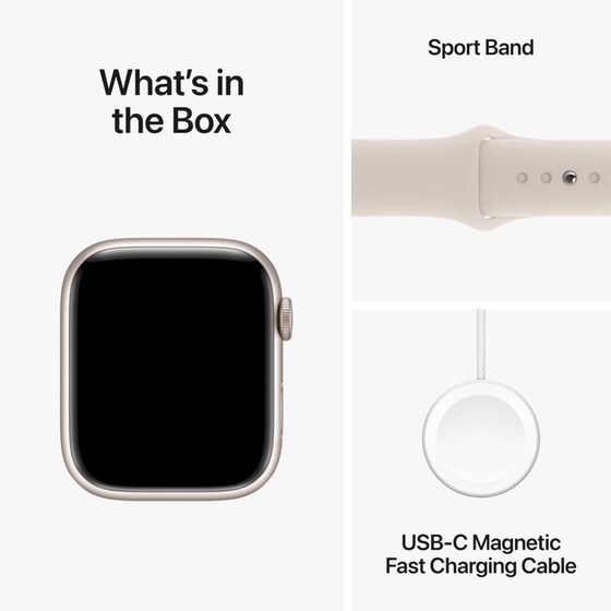 Apple Watch Series 9 Aluminium Starlight GPS 45mm - Starlight Small/Medium image 9