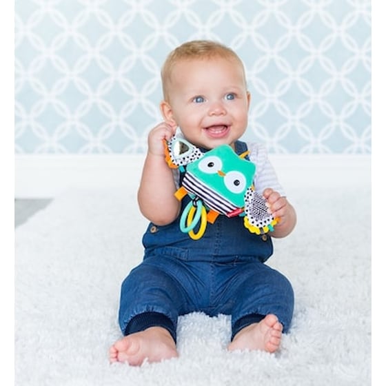 Infantino Βρεφικό Κρεμαστό Παιχνίδι Αφής Κουκουβάγια Με Καθρέπτη image 0