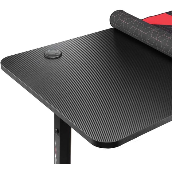 Γραφείο Gaming  Eureka Ergonomic από Carbon Fiber 120x60cm - Μαύρο/Κόκκινο image 4