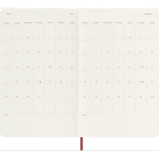 Ακαδημαϊκό Ημερολόγιο Εβδομαδιαίο Moleskine 2024-25 18Μ Large Scar. Red Soft image 4