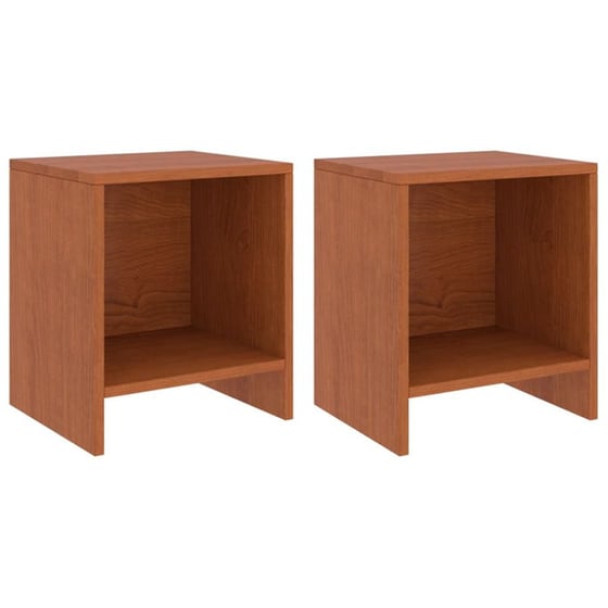 Κομοδίνο Vidaxl Από Μασίφ Ξύλο Πεύκου 2τμχ 35x30x40 cm - Καφέ Μελί image 0