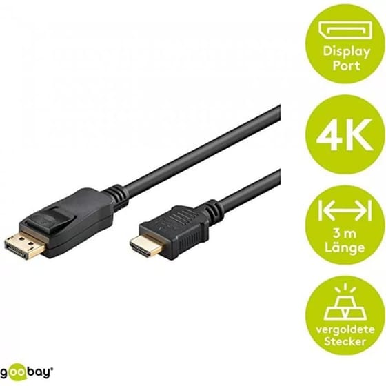 Καλώδιο Goobay 51958 DisplayPort σε HDMI 3m - Μαυρο image 3