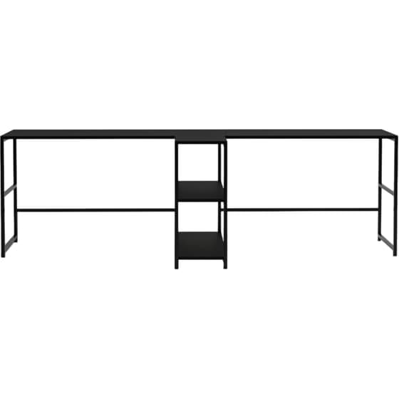 Γραφείo Μελέτης 24Mall Mentre από Μοριοσανίδα 240x60x72 cm - Μαύρο image 0