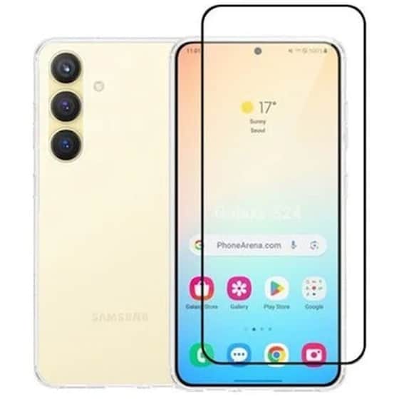 Σετ Διάφανη Θήκη Σιλικόνης & Full Face Tempered Glass Samsung Galaxy S24 - Vivid Gelly Case & Full Face Tempered Glass - Transparent image 0