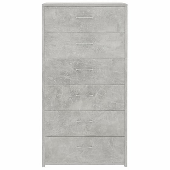 Vidaxl Συρταριέρα Με 6 Συρτάρια Γκρι Σκυροδ. 50x34x96 Εκ. Μοριοσανίδα image 4