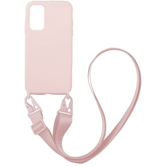 Θήκη Samsung Galaxy A41 - Sonique Carryhang Liquid Silicone Strap - Ροζ image 0