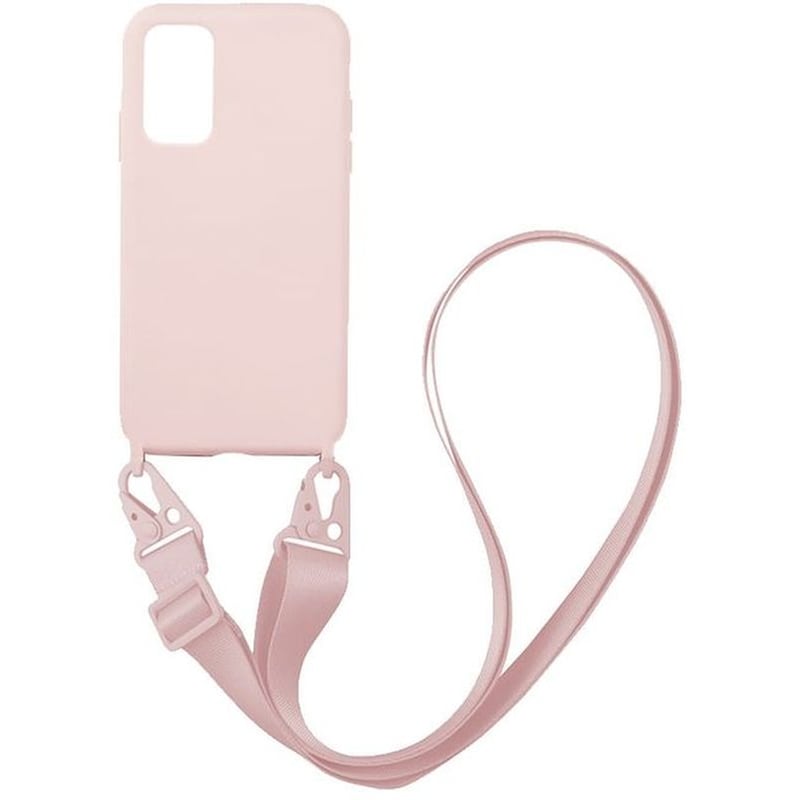 Θήκη Samsung Galaxy A41 - Sonique Carryhang Liquid Silicone Strap - Ροζ