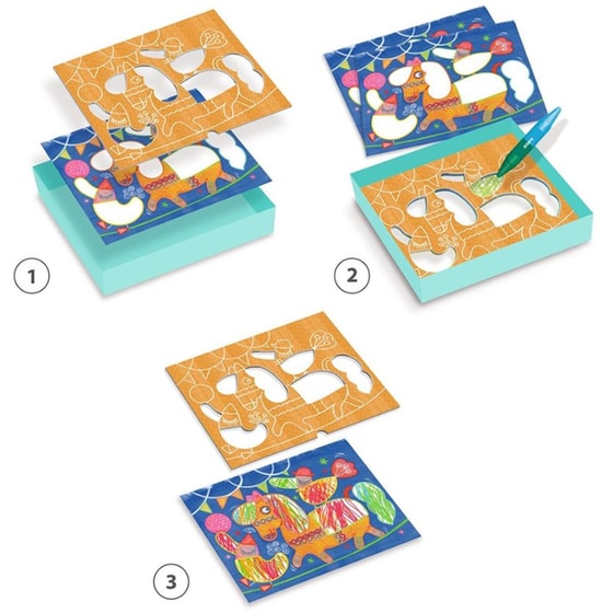 Djeco Ζωγραφίζω με Στένσιλ και Κηρομπογιές - Σχοινοβάτης image 3