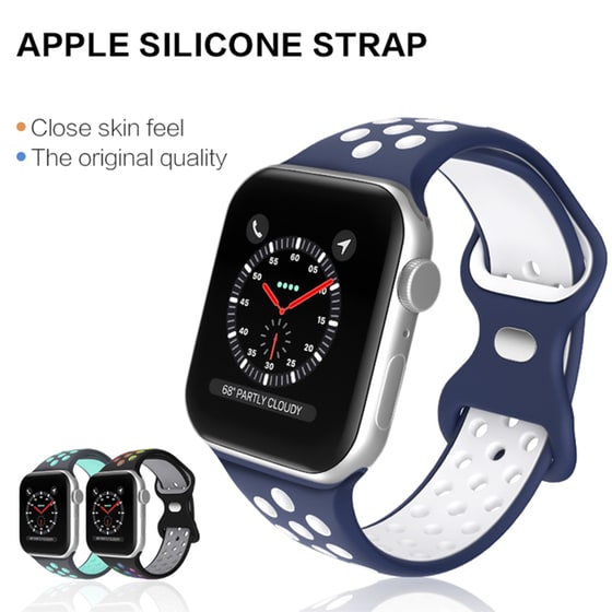 Λουράκι Sonique Σιλικόνης για Apple Watch 49mm - Μπλε Σκούρο / Λευκό image 1