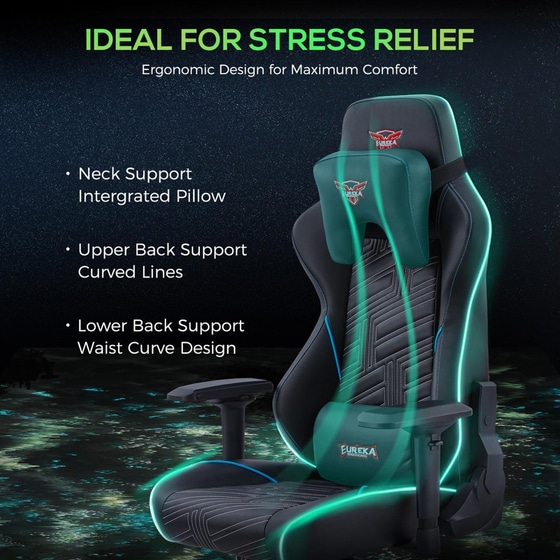 Καρέκλα Gaming Eureka Ergonomic GC-03 από Τεχνητό Δέρμα - Μαύρη image 1