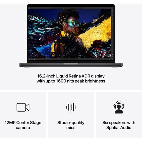 Apple MacBook Pro 16" M4 Pro Chip QHD+ (Apple M4 Pro 14 Cores CPU/24GB/512GB SSD/20 Cores GPU/macOS) Space Black image 5