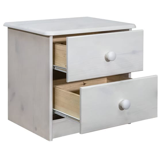 Κομοδίνο Vidaxl Από Μασίφ Ξύλο Πεύκου 43x34x40 cm - Λευκό image 1