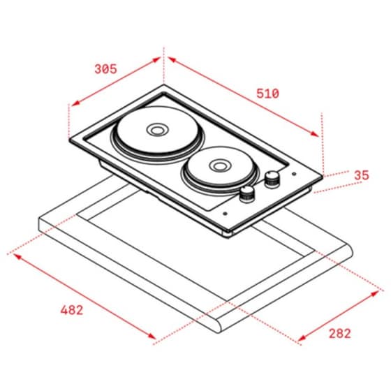 TEKA EFX30.12P Domino 30.5 cm Inox Εστία Εμαγιέ Αυτόνομη image 1