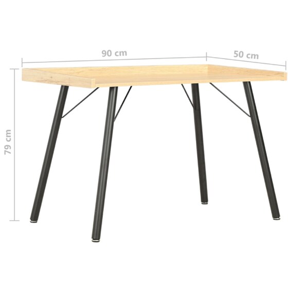 Γραφείο Μελέτης VidaXL από Μοριοσανίδα 90x50cm - Φυσικό/Μαύρο image 5