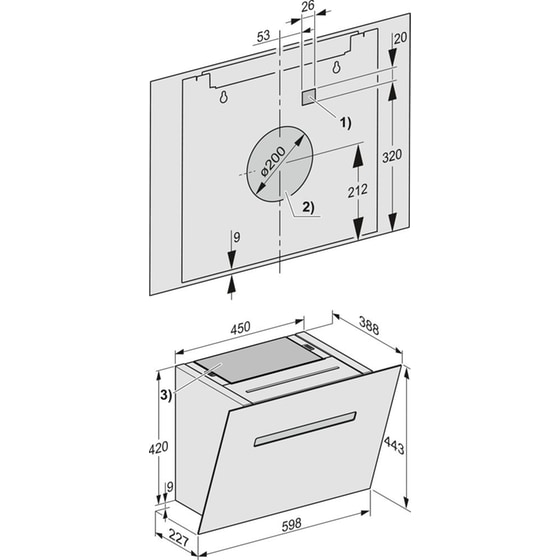 MIELE DAH 1650 Active 60 cm Μαύρο Καμινάδα - Τζάκι Απορροφητήρας image 6
