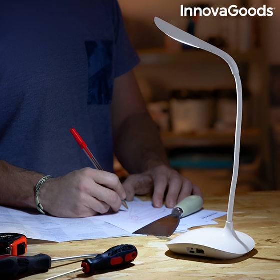Φωτιστικό Γραφείου Innovagoods Lum2go με Κινητό Βραχίονα 2W - Λευκό image 5