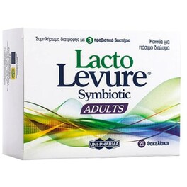 Προβιοτικό UNI-PHARMA Lacto Levure Symbiotic Adults Φραγκοστάφυλο - 20 Φακελάκια