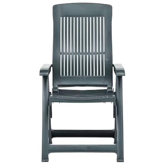 Καρέκλες Κήπου Vidaxl Ανακλινόμενες Πλαστικές 2 Τεμ. 60x61x109cm - Πράσινες image 3