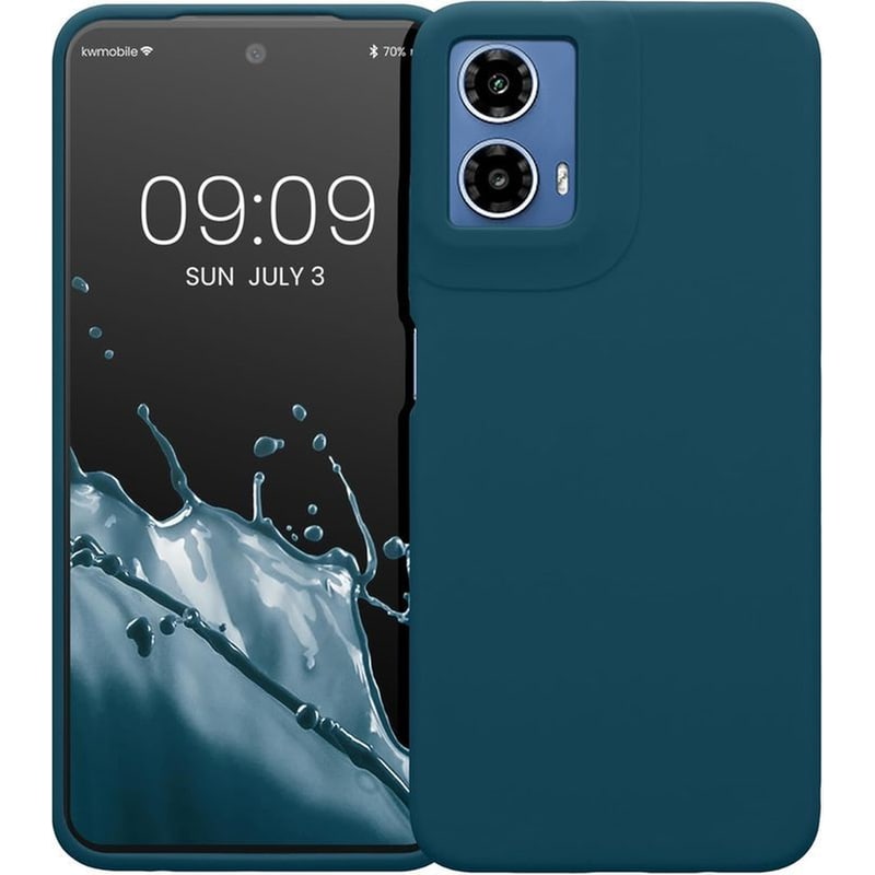 Θήκη Motorola Moto G34 - Kwmobile Soft Flexible Rubber Cover Σιλικόνης - Petrol (kwm000022qs002c)