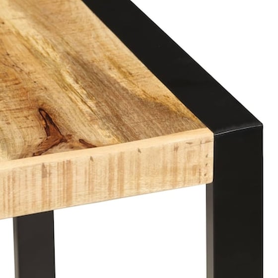 Τραπεζαρία Vidaxl από Μασίφ Ξύλο Μάνγκο 160x80x75 cm - Μαύρο/Φυσικό Χρώμα image 5