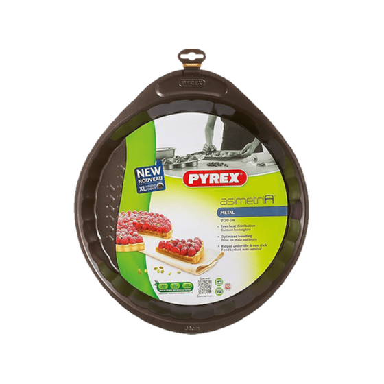 Φόρμα Ζαχαροπλαστικής Asimetria Pyrex Για Τάρτα Ανοξείδωτο Aτσάλι - Γκρι image 1