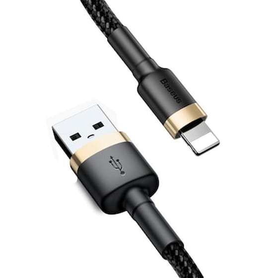 Καλώδιο δεδομένων Baseus Cafule Usb to Lightning 2A 3m - Gold/Black image 1