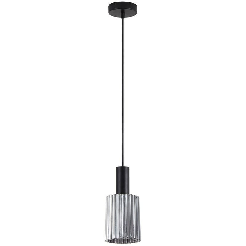 HOMELIGHTING Φωτιστικό Οροφής Μονόφωτο Homelighting 77-8483 από Γυαλί Φ12x15-300 cm - Μαύρο/Ασημί