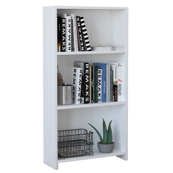 Βιβλιοθήκη Pakoworld Ferma από Μοριοσανίδα 56x20x108 cm - Λευκό image 0