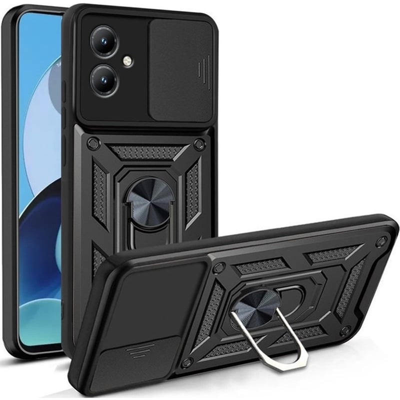TECHSUIT Θήκη Motorola Moto G14 - Techsuit Camshield με Κάλυμμα για την Κάμερα μεταλλικό Ring Holder - Μαύρο