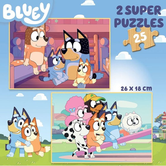 Παιδικό Παζλ Educa Ξύλινο Bluey 2 (25 Κομμάτια) image 1