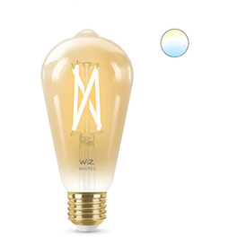 Έξυπνη Λάμπα LED WiFi WiZ ST64 E27 50W Filament Amber - Λευκό