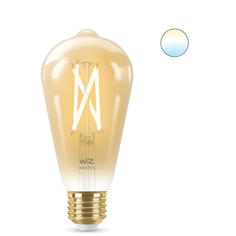 WIZ Έξυπνη Λάμπα LED WiFi WiZ ST64 E27 50W Filament Amber - Λευκό