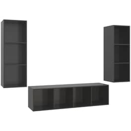 Έπιπλο Τηλεόρασης VidaXL Μοριοσανίδα 3 Τμχ 37x37x142.5cm - Γκρι