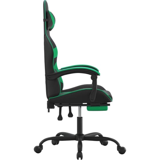 Καρέκλα Gaming VIDAXL 3143857 με Υποπόδιο από Τεχνητό Δέρμα - Μαύρο image 1