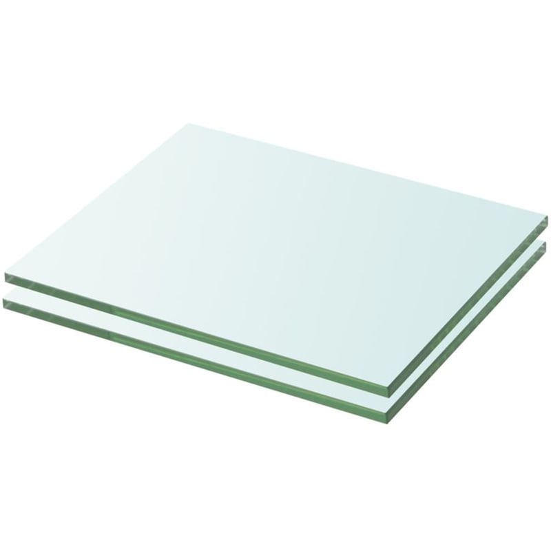 VIDAXL Ράφια Τοίχου VidaXL από Γυαλί 20x0.8x20 cm 2 Τμχ - Διάφανο