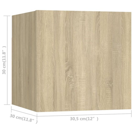 Έπιπλο Τηλεόρασης VidaXL από Μοριοσανίδα 30.5x30x30cm - Καφέ image 2